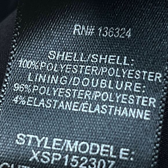 H Halston Black Gold Shimmer Ruffle Flutter Sleeve Dress Cocktail Party LBD 0 - Picture 14 of 14